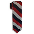 Capelle Collection Gray/Navy/Red Striped Narrow Tie